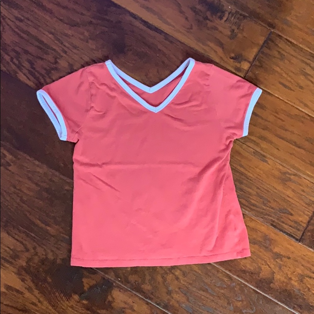 Red Shirt with White Rims and V-neck